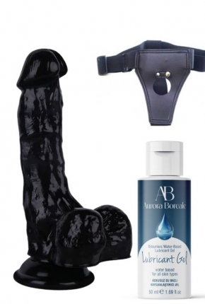 Belden Balamal Kayganlatrc Set Noctis 18cm Siyah Dildo No:5